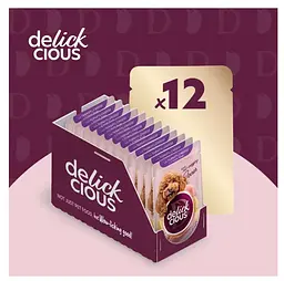 Вологий корм для собак Delickcious з індичкою та сиром у крем-супі 85 г x 12 D6211401 - мініатюра 2