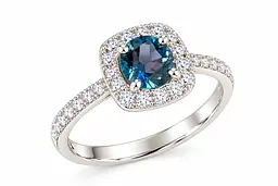 Золота каблучка з топазом London Blue К-0936 16 - мініатюра 3