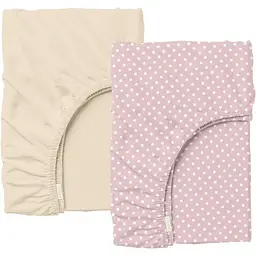 Набір простирадл на резинці Cosas DOTS CS1 60х120х12 см (SetSheet_Beige_DotsRose_120x60)
