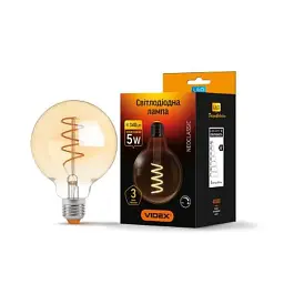 Лампочка Videx Filament G95FASD 5W E27 2200K 220V (VL-G95FASD-05272) - мініатюра 2