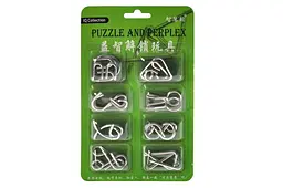 Головоломка металева E518 Unlock Metal Puzzle 8 елементів Зелена р.22 x 13,5 x 2см
