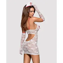 Еротичний мереживний костюм медсестри Obsessive Medica dress 5pcs costume L/XL - мініатюра 2