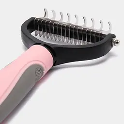 Щітка-гребінець для тварин двостороння Pet Knot Comb для вичісування шерсті котів та собак Рожевий - мініатюра 3