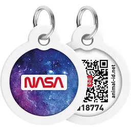 Адресник для собак і котів Waudog Smart ID з QR паспортом, NASA21, M, діаметр 30 мм