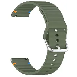 Силіконовий ремінець Wavy для Smart Watch 22mm Dark Olive - мініатюра 2