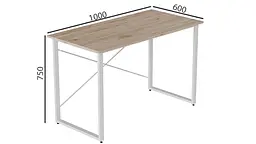 Комп'ютерний стіл Ferrum-decor Дейв 75x100x60 білий ДСП Дуб Сан-Марино 32мм (FRD-102144) - мініатюра 4