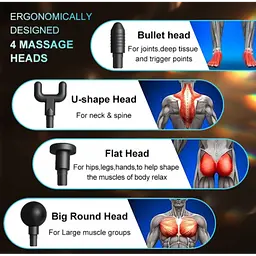Вібраційний ручний масажер пістолет для спини м'язовий масажер Fascial Gun KH-740 - мініатюра 3