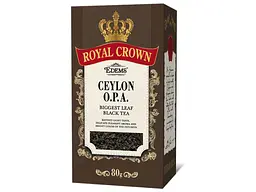 Чай фасований чорний Royal Crown 80 г лист. "CEYLON O.P.A."