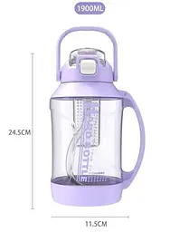 Пляшка для води Casno 1900 мл KXN-1269 Чорна (KXN-1269_Black) - мініатюра 9
