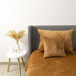 Покривало ТЕП велюрове Velour 150x210 см кавове Ромб круглий - мініатюра 5
