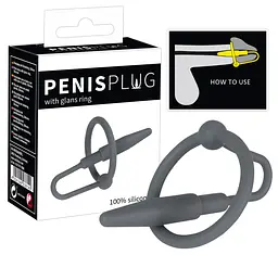 Эрекционное кольцо - Penis Plug with Glans Ring You2Toys 42-05177470000 88704 - мініатюра 3
