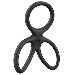 Ерекційне кільце Triple Silicone чорне - мініатюра 5