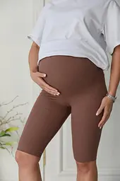 Велосипедки для вагітних із високим поясом на животик Parma Lullababe розмір 4XL Мокко