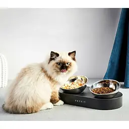 Годівниця PETKIT Fresh Nano Metal 15° Adjustable Cat Feeding Bowl P5201 Silver - мініатюра 4