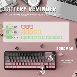 Ігрова механічна клавіатура Attack Shark X66 / 60% / Три режими підключення / Strawberry Switch / Pink - мініатюра 4