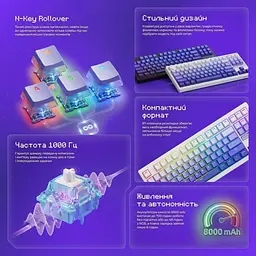 Клавіатура Proove Gaming Rampage (Ukraine Layout) Gradient Purple/Black (WKRM00022418) - мініатюра 9