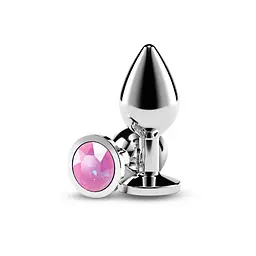 Анальна пробка NS Novelties Rear Assets - Silver/Pink Gem, M