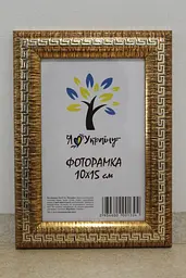 Фоторамка 10х15, золота зі срібною змійкою, 2416-261S, Скло + Картон