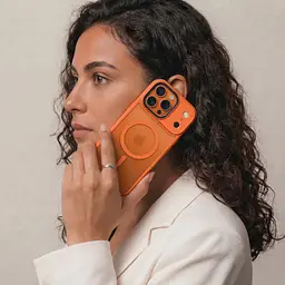 Чехол для Apple iPhone 17 Pro, Uniq MagCase, оранжевый, противоударный, панель-накладка с MagSafe, ударопрочный TPU+PC, с магнитом MagSafe, поддержка полноценной беспроводной зарядки, ArmorStandart (ARM86622) - мініатюра 5