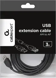 Кабель-подовжувач Cablexpert USB 2.0 AM/AF 3м ferrit (CCF-USB2-AMAF-10) - мініатюра 4