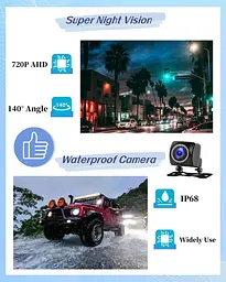 Epronic AHD 1080P/720P Камера заднього огляду 170° Кут огляду для автомобіля, нічне бачення IP68 Водонепроникна - мініатюра 4