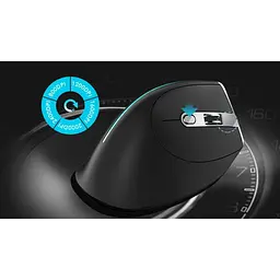 Вертикальна миша бездротова Zelotes F-36 з акумулятором та RGB підсвічуванням 2.4G + Bluetooth Black - мініатюра 6