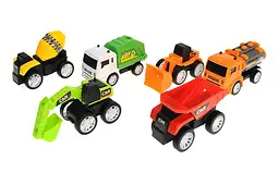 Набір іграшкових машинок будівельної техніки інерційних Cars Team Engineering Truck FL199 у пакеті 6 штук - мініатюра 3