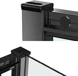 Душова кабіна Dusel EF-185BP + EF181BP Black Matt Paint 1200x900x1900, Чорний матовий, Універсальна, прозрачний, Чорний матовий, 120x90 - мініатюра 3