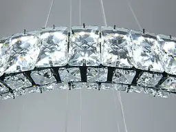 Підвісна LED люстра Diasha 7968/600+400+200BHR хром із трьома кришталевими кільцями та пультом - мініатюра 6