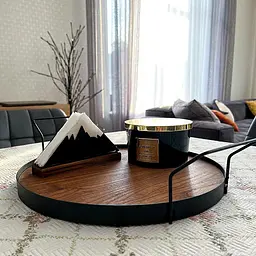 Таця Nice & Cozy Garret Simple металева з дерев'яною основою чорна - мініатюра 3
