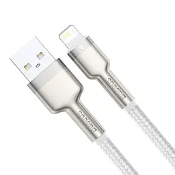 Дата кабель Baseus Cafule Metal USB to Lightning 2.4A (1m) (CALJK-A0) White - мініатюра 3