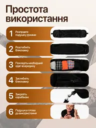 Подушка-чохол для ручної поклажі в літак Travel Pillow Bag 79×18 см, з ремінцями сіра - мініатюра 8