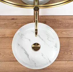 Умивальник Rea Sami nature marble накладний мармур REA-U6606, Мармур - мініатюра 3