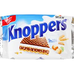Вафельний батончик Knoppers Milk & Hazelnut молочний з фундуком 25 г