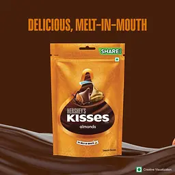 Шоколадні цукерки Hershey's Kisses Almonds Chocolate з мигдалем 100.8г - мініатюра 4