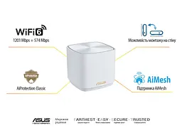 Система WiFi-Mesh ZenWiFi XD4 PLUS AX1800, 1xGE LAN, 1xGE WAN, 3мод, білий Asus teh0017205 - мініатюра 9
