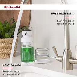 Диспенсер для миючого засобу KitchenAid Sinkware з підставкою для губки білий (KEG887OSWH) - мініатюра 9