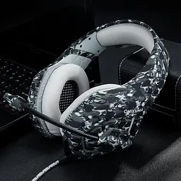 Дротові ігрові навушники Onikuma Gaming K1-B, 3.5mm, 2.2m, Camouflage-Grey - мініатюра 7