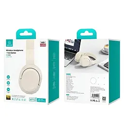 Бездротова стерео гарнітура Usams Usams-YG23 Wireless Headphone-Yun Series, BT5.3, 40h, beige - мініатюра 4