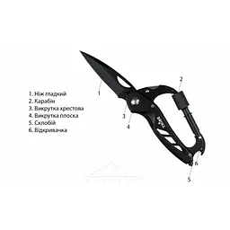 Ніж Tribe Carabiner Knife (T-MG-0014-black) - мініатюра 7