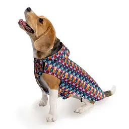 Дощовик для собак з капюшоном Barksi Textile розмір S Печворк - мініатюра 2