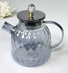 Чайник скляний Срібний ромбус 1500 мл (функц. 1200 мл) 102-1182