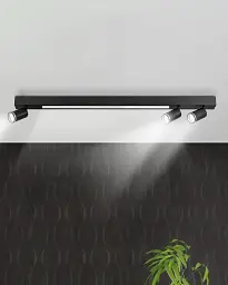 Стельовий світильник Goldlux 327390 Paris GU10+Led 4x10+24W 4000K 1800Lm IP20 Чорний - мініатюра 3