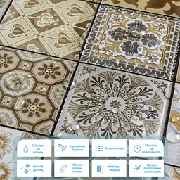 Декоративна плитка Sticker Wall ПВХ на самоклейці 300х300х5мм Квадрат СПП-604 SW-00000671 - мініатюра 4