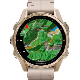Смарт-годинник Garmin Fenix 8 AMOLED Sapphire 43mm Soft Gold with Limestone Leather Band [010-02903-40] [115170] - мініатюра 2