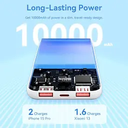 Універсальна мобільна батарея Vention 10000mAh PD QC 3.0 White (FHKW0) - мініатюра 9