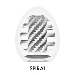 Мастурбатор-яйце Tenga Egg Spiral, щільний TPE, пробник лубриканту 5 мл - мініатюра 3