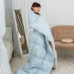 Ковдра пухова MirSon Karmen №1855 Bio-Blue, 90% пух, євростандарт, 220x200, блакитна (2200003014273) - мініатюра 12