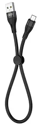 USB Кабель XO NB179 MicroUSB 2.4A 0.25m Чорний