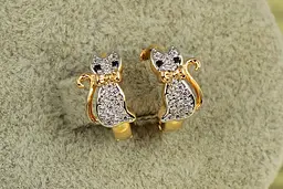 Сережки дитячі Xuping Jewelry Кошенята з родієм 1,3 см золотисті